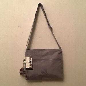 ✔️Kipling Light Gray Annabelle Crossbody Bag, NWT